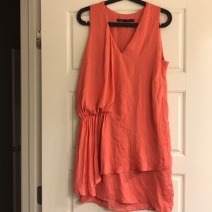 Zara Basics spring coral dress